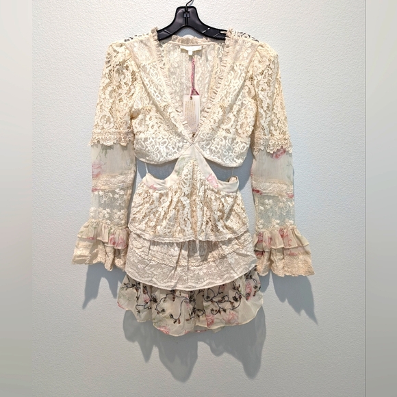 LoveShackFancy Dresses & Skirts - LoveShackFancy Karine Cut-Out Lace Minidress